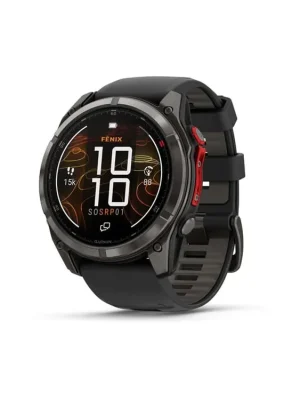 Speciální Cena Garmin fenix 8 Pro – 51 mm, MicroLED, Sapphire, Carbon grey DLC titanium se silikonovým řemínkem Black/Grey