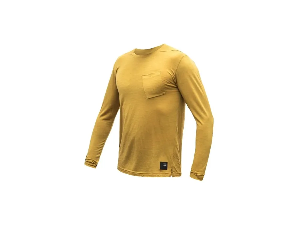 SENSOR MERINO AIR traveller pánské triko dl.rukáv mustard Nová Kolekce