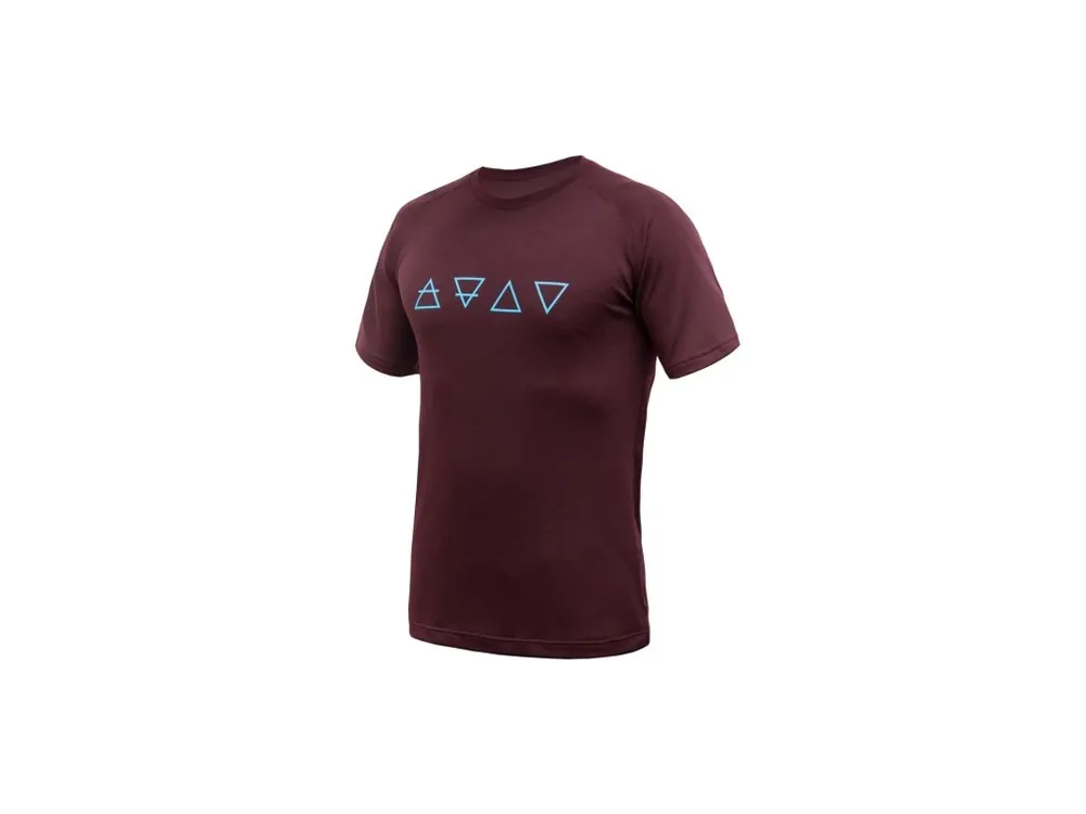 Aktuální SENSOR MERINO BLEND ELEMENTS pánské triko kr.rukáv port red