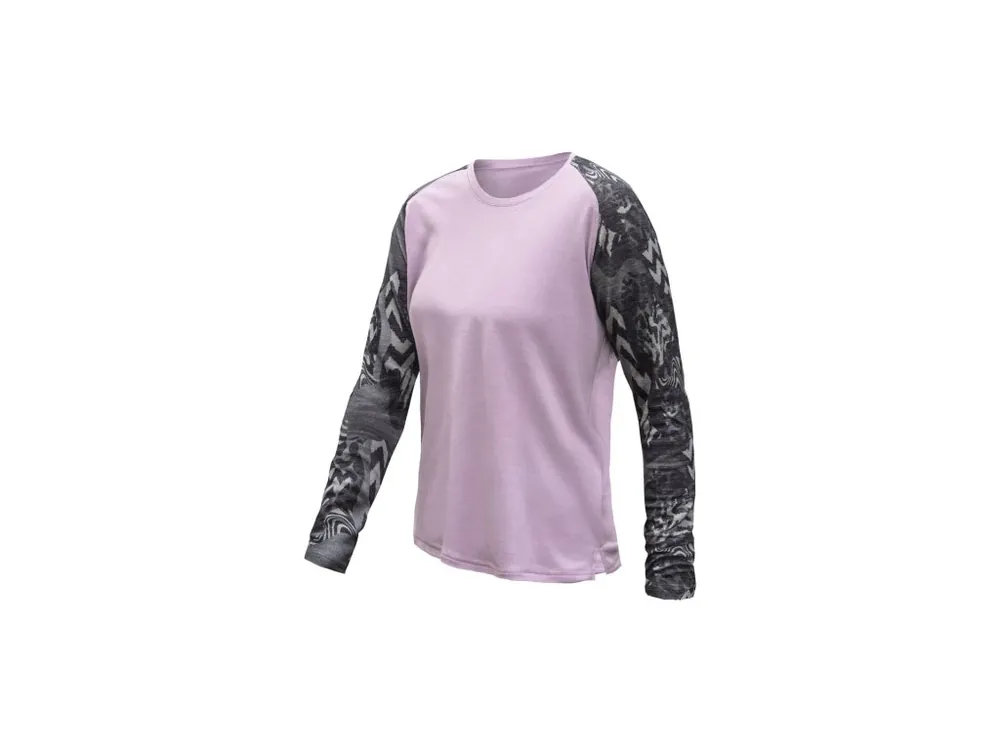 SENSOR MERINO BLEND IMPRESS dámské triko dl.rukáv mystic violet/zebra Must-Have