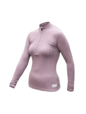 SENSOR MERINO DF dámské triko dl.rukáv zip mystic violet Sleva