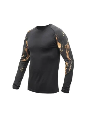 SENSOR MERINO IMPRESS pánské triko dl.rukáv černá/cosmos Zlevněný