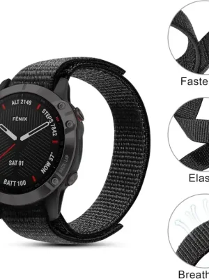 Nylonový řemínek pro Garmin 26mm černý provlékací Originální