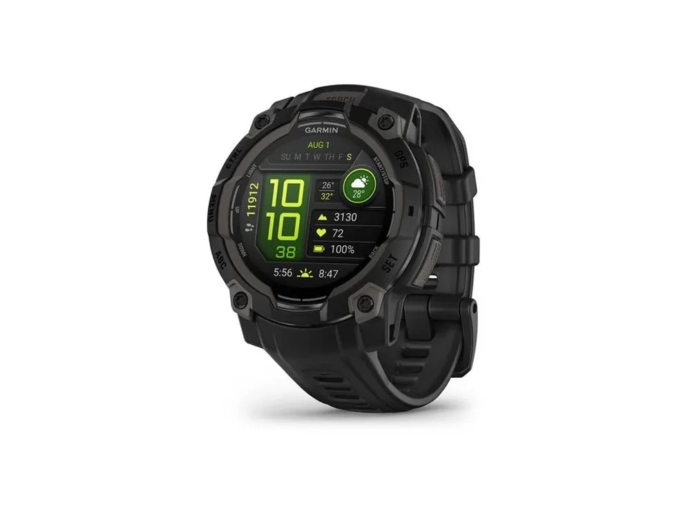 Autentický Garmin Instinct 3 – 45 mm, AMOLED, Černé s černým páskem