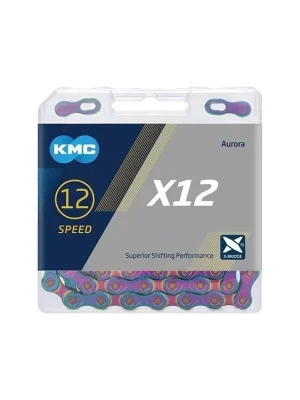 Jen Po Omezenou Doba řetěz KMC X-12 Aurora 126 článků box (rainbow)