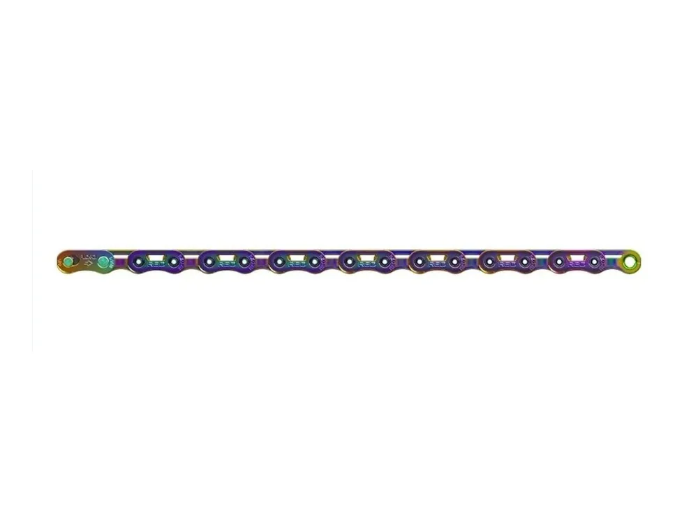 Levný řetěz SRAM CN RED E1 12s+spojka 114č rainbow krab