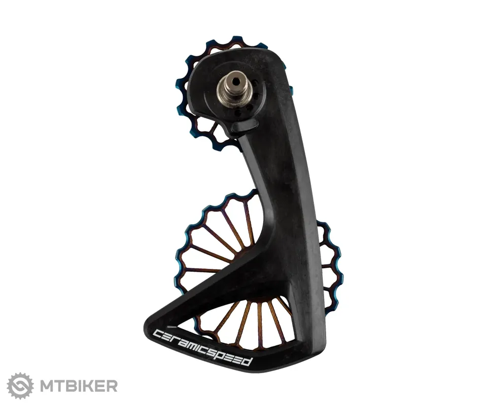 CeramicSpeed OSPW RS 3D Titanium Coated ramínko přehazovačky. Shimano 9250/8150, Oil Slick Finální Výprodej