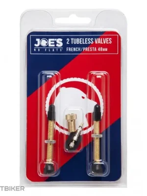 Výprodej Joe‘s sada bezdušových ventilků, galuskový 48 mm, 2 ks, zlatá