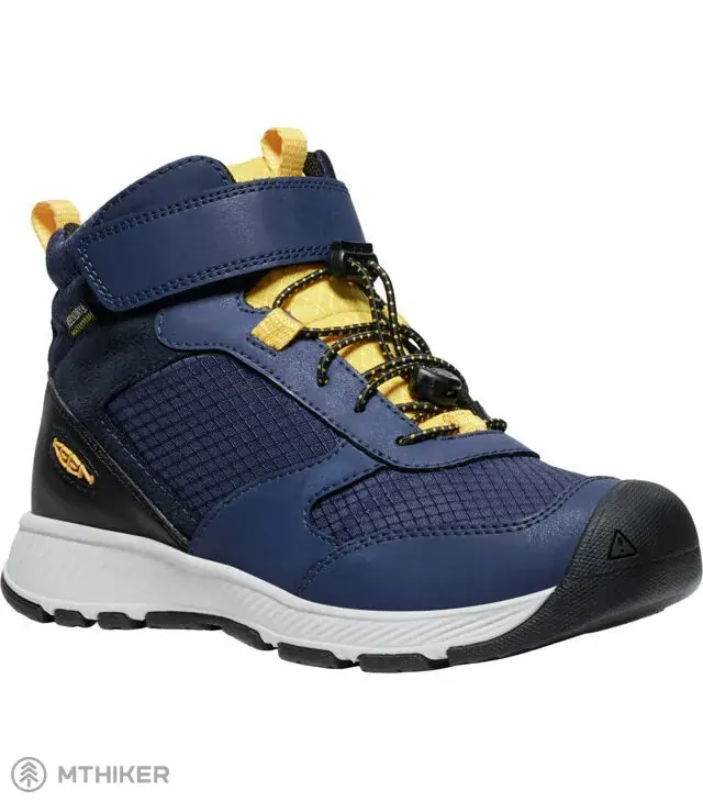 KEEN Skua Mid WP dětské boty, naval academy/yolk yellow Vrácení Zdarma