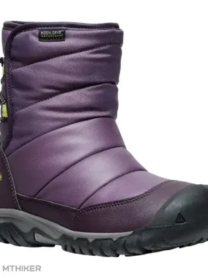 KEEN Puffrider WP dětské boty, black plum/daiquiri green Časově Omezené