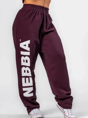 Omezená Nabídka NEBBIA BOYFRIEND STYLE 432 dámské tepláky, tmavě červená