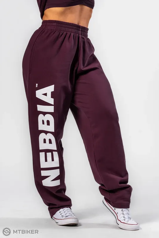 Omezená Nabídka NEBBIA BOYFRIEND STYLE 432 dámské tepláky, tmavě červená
