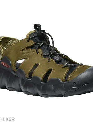 KEEN Hyperport Fisherman Leather sandály, dark olive/black Akční Nabídka