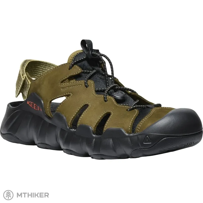 KEEN Hyperport Fisherman Leather sandály, dark olive/black Akční Nabídka
