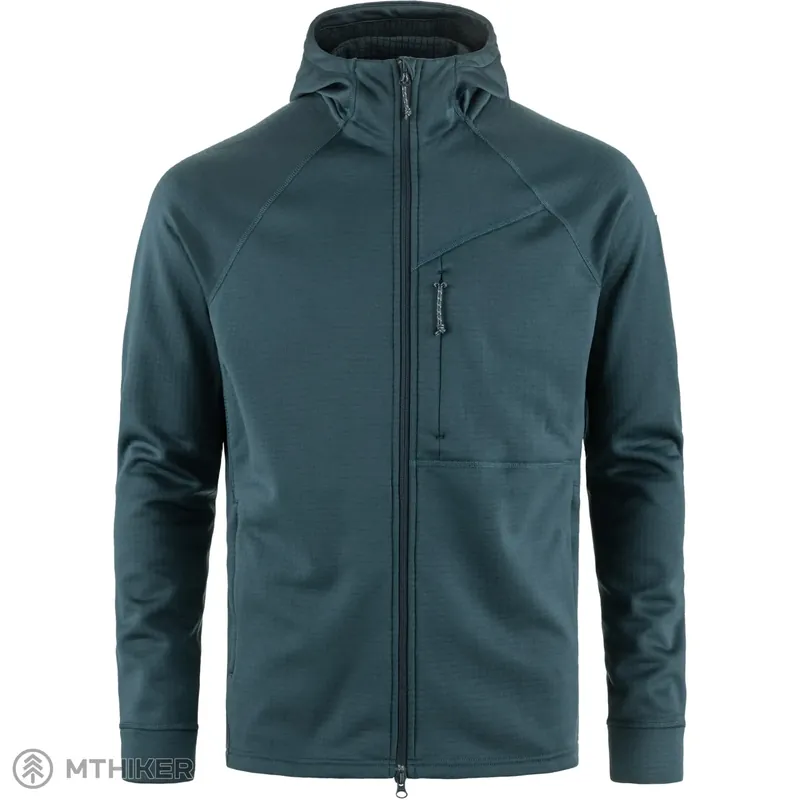 Fjällräven Abisko Grid Fleece mikina s kapucí, mountain blue Sezónní Sleva