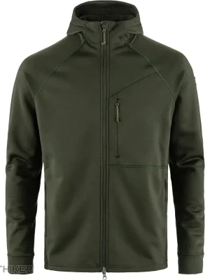 Fjällräven Abisko Grid Fleece mikina s kapucí, deep forest Aktuální