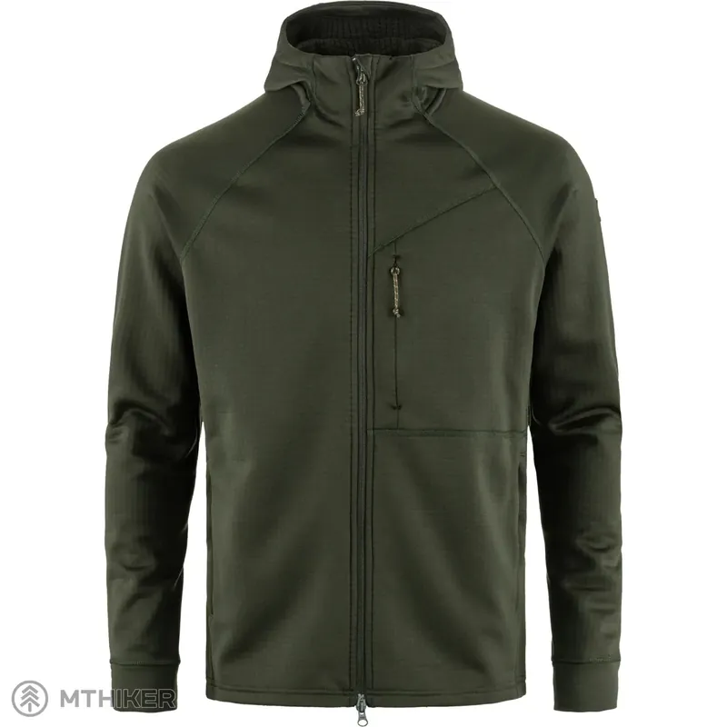 Fjällräven Abisko Grid Fleece mikina s kapucí, deep forest Aktuální