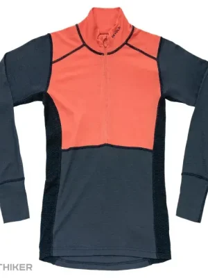 Devold Lauparen Merino 190 Zip Neck dámské tričko, coral/night/ink Nová Kolekce