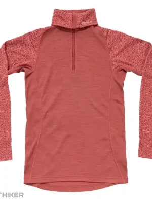 Akce Devold Duo Active Merino 205 Zip Neck dámské tričko, marsala