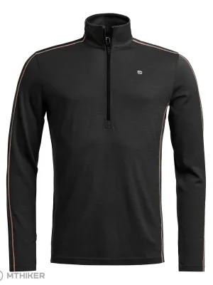 ORTOVOX 185 Rock‘N‘Wool Zip Neck triko, black raven Must-Have