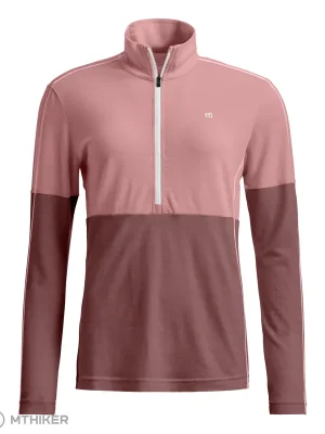 ORTOVOX 185 Rock‘N‘Wool Zip Neck dámské tričko, dusk rose Oblíbený
