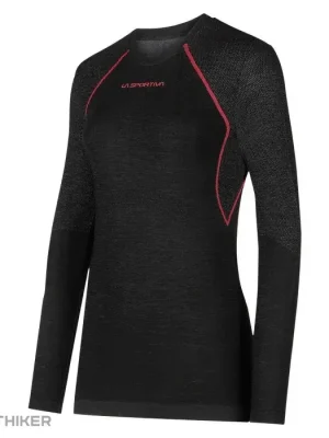 Autentický La Sportiva Wool40 Aero Longsleeve dámské tričko, black/hibiscus