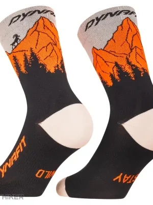 Značkový Dynafit TRAVERSE CREW SK ponožky, black out/ultra orange