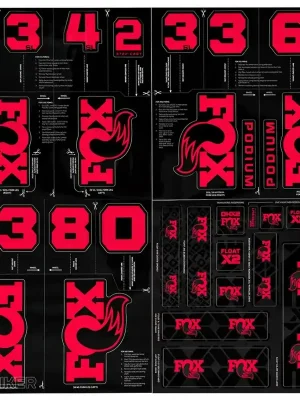 FOX Custom Fork and Shock Kit sada nálepek, 2027, červená Přímo Od Výrobce