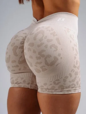 NEBBIA PRIMAL 856 kompresní push up dámské šortky, cream leopard Přímo Od Výrobce
