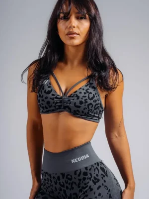 NEBBIA PRIMAL 854 Medium support dámská podprsenka, black leopard Nejlepší Cena