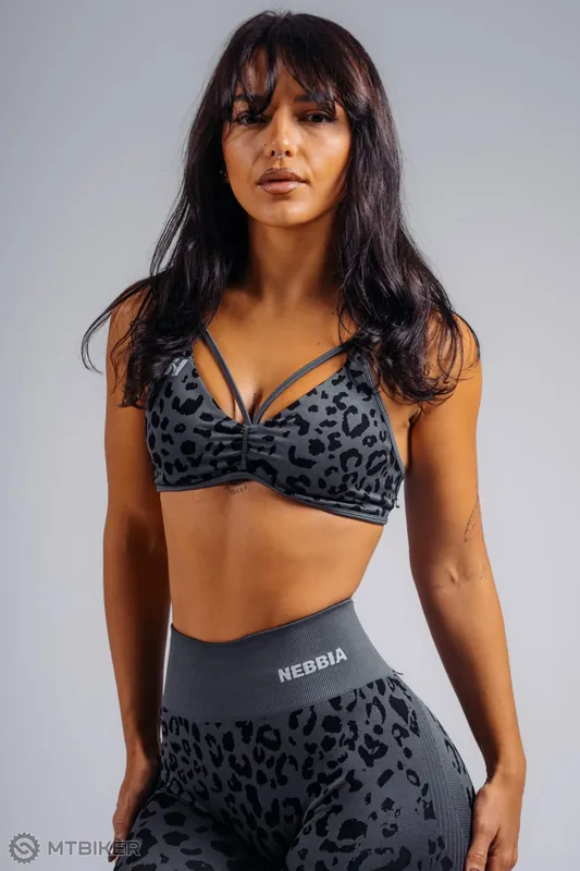 NEBBIA PRIMAL 854 Medium support dámská podprsenka, black leopard Nejlepší Cena
