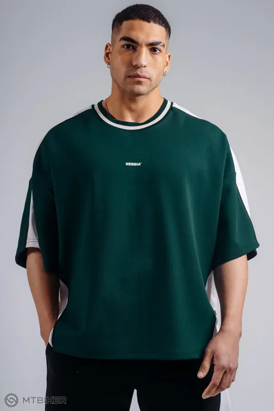 NEBBIA PRIMAL 869 Oversized tričko, tmavě zelená Expresní Doručení