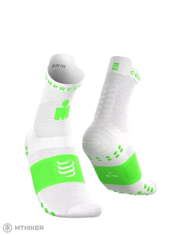 COMPRESSPORT Pro Racing Socks v4.0 Run High Ironman 2026 ponožky, neon green/white Akce