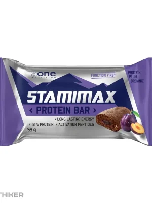 Zlevněný AONE Nutrition Stamimax Protein Bar tyčinka, 59 g, proteín plum brownie