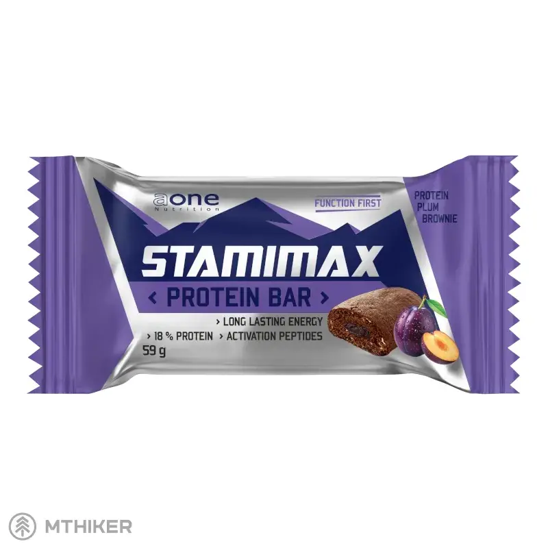 Zlevněný AONE Nutrition Stamimax Protein Bar tyčinka, 59 g, proteín plum brownie