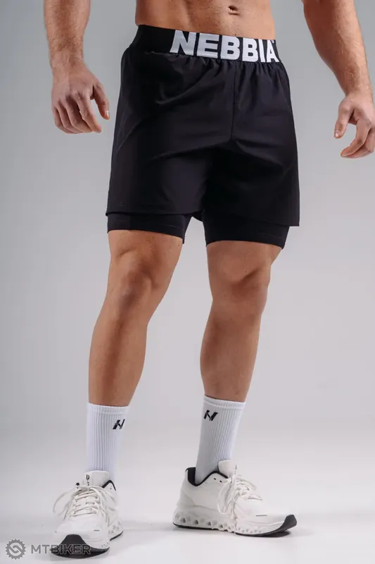 NEBBIA Double-Layer PRIMAL 878 kraťasy, černá Rychlé Dodání