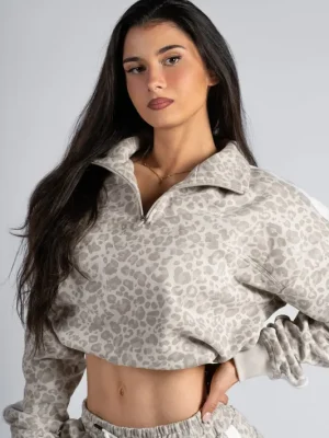 Cenový Hit NEBBIA PRIMAL 866 dámská mikina, cream leopard