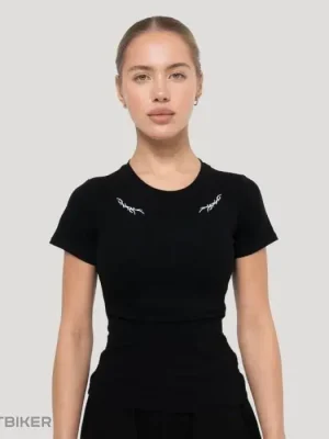 Nízká Cena GymBeam Tribal Ribbed dámské triko, černá
