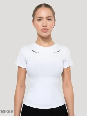 GymBeam Tribal Ribbed dámské tričko, bílá Autentický
