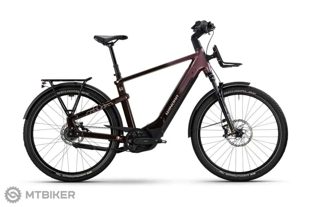Super Cena WINORA Yakun R5 High 27.5 elektrokolo, red/violet red gloss