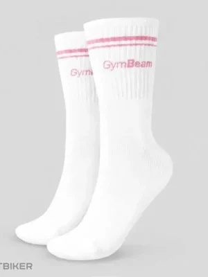 GymBeam Crew ponožky, růžová/bílá Levný