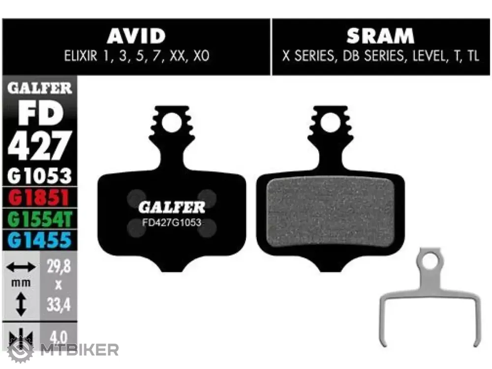 Nejlepší Volba Galfer FD427 G1053 Standard brzdové destičky, organické