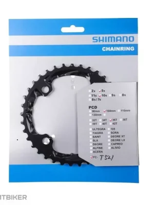 Levný Shimano Deore FC-T521 převodník, vnitřní, 36T, 3x10