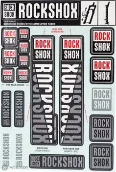 RockShox Decal Kit White pro 30/32 / RS1 (2018+) Zlevněný