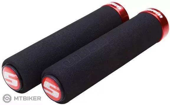 Cenově Výhodný SRAM Locking Foam gripy, 84 g, černá/červené objímky