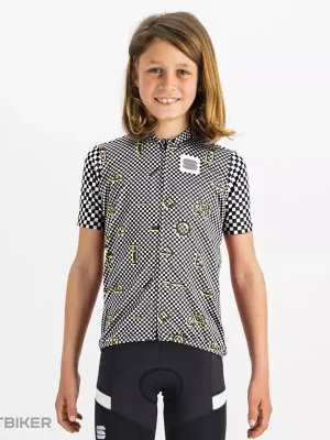 Víkendová Akce Sportful Checkmate dětský dres, černá/bílá/žlutá