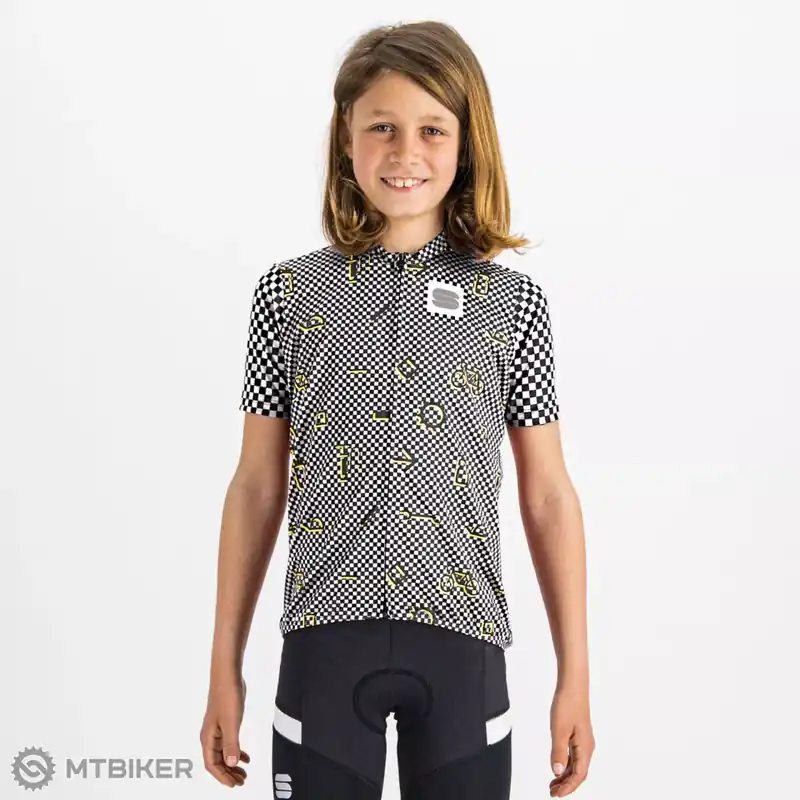 Víkendová Akce Sportful Checkmate dětský dres, černá/bílá/žlutá