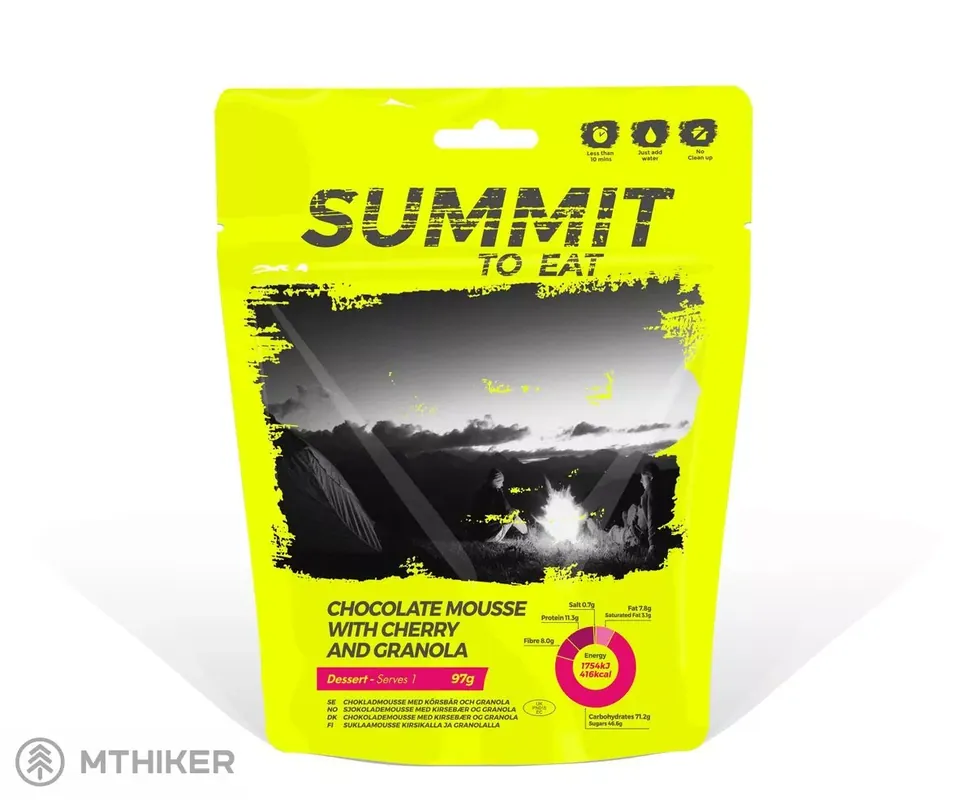 Nová Kolekce Summit to Eat Čokoládová pěna s Granolou a třešněmi dehydrovaná strava, 97 g/400 kcal