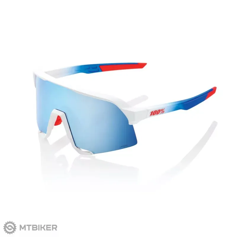 100% S3 brýle, TotalEnergies Matte White/HIPER Blue Multilayer Mirror Nová Kolekce
