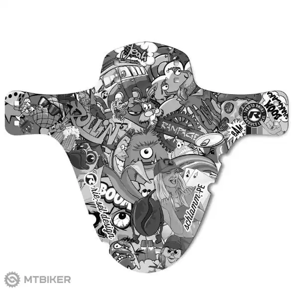 Novinka Rie Sel design Rie sel Schlamm PE přední/zadní blatník, Stickerbomb Eyecatcher Ultra Black